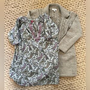 Designer sweater coat and dress -size 4/5